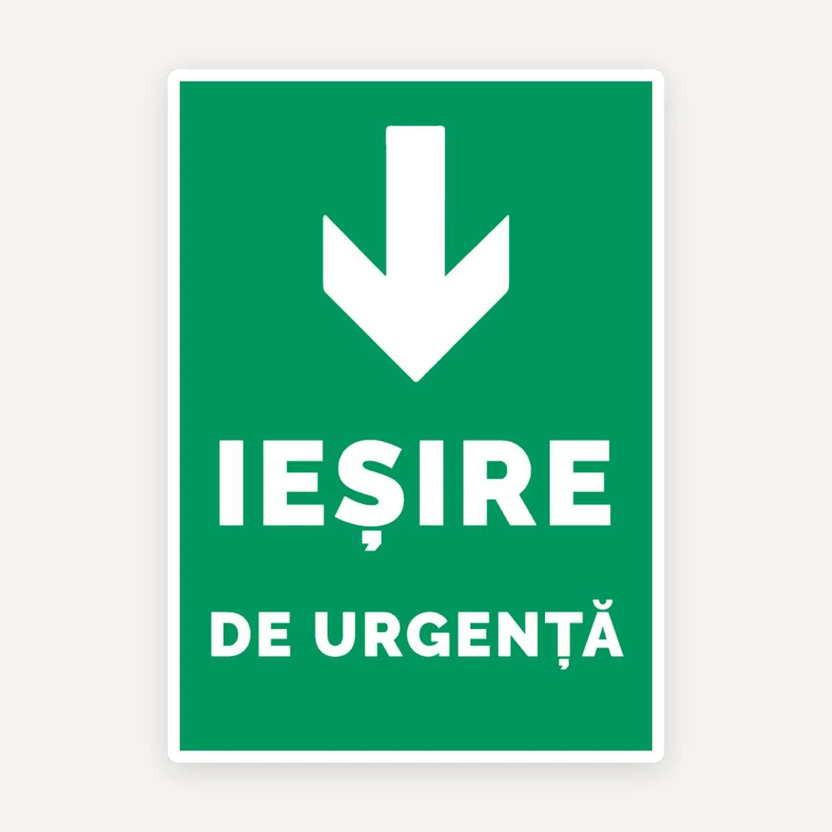 Indicator Ieșire de Urgență cu Săgeată în Jos - Semnalizare Evacuare
