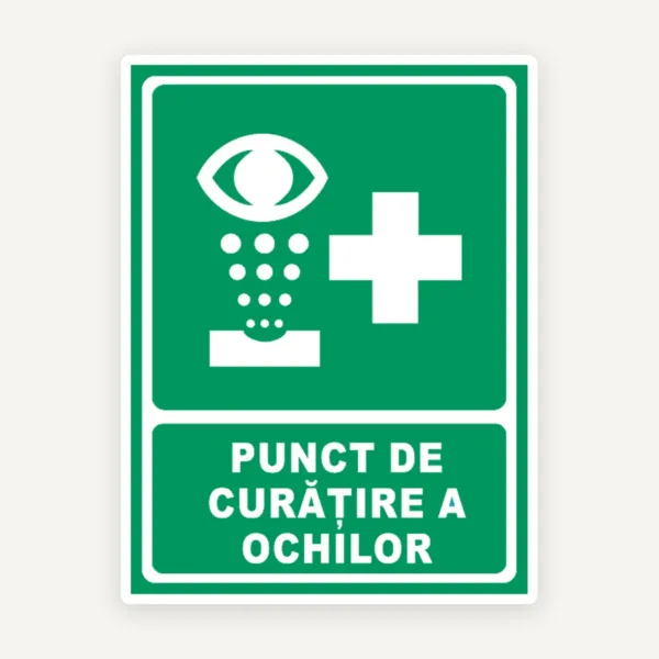 Indicator de securitate pentru punct de curatarea a ochilor