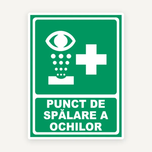 Indicator de securitate pentru punct de spalare a ochilor