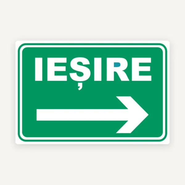 Indicator Ieșire cu Săgeată dreapta - Semn de Evacuare și Direcționare către Ieșire
