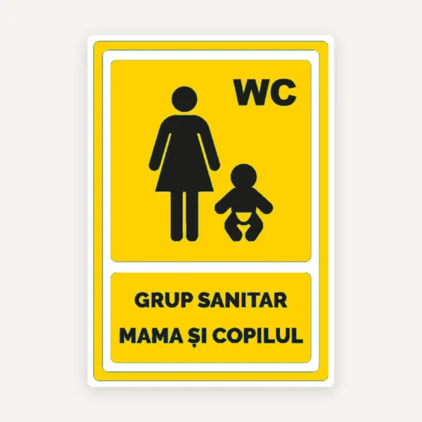 Indicator galben pentru grup sanitar mama si copilul