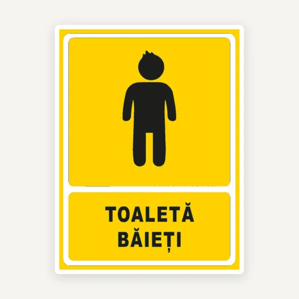 Indicator galben pentru toaleta baieti