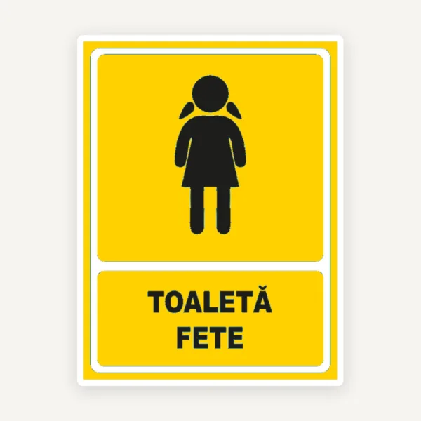 Indicator galben pentru toaleta fete