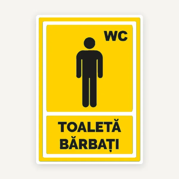 Indicator galben  pentru wc toaleta barbati