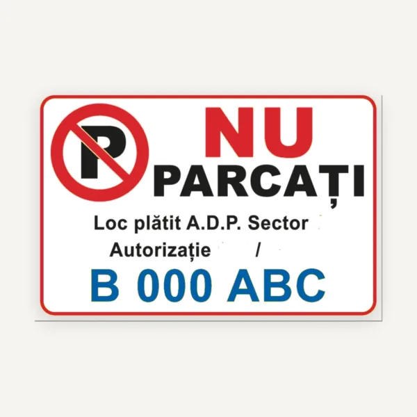 indicator nu parcati loc platit
