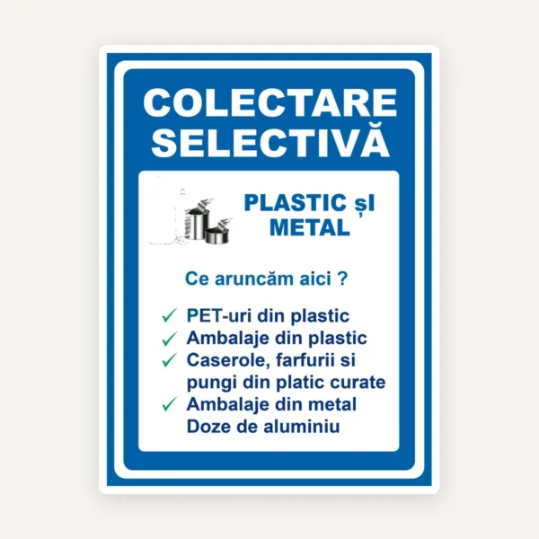 Indicator pentru colectare plastic si metal