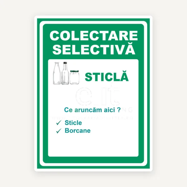 Indicator pentru colectare sticla