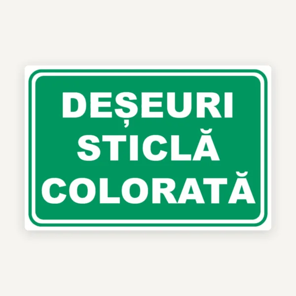 Indicator pentru deseuri sticla colorata