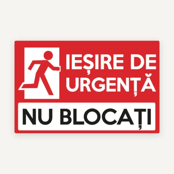 Indicator pentru iesire de urgenta nu blocati