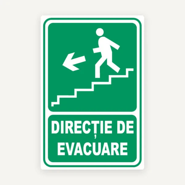 indicator pentru iesire de urgenta scari stanga in jos