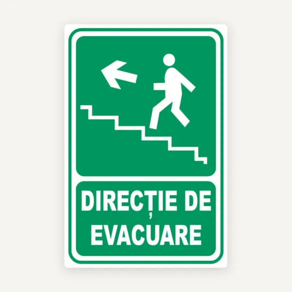 indicator pentru iesire de urgenta scari stanga in sus