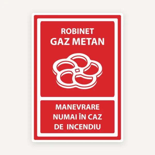Indicator pentru robinet gaz metan manevrare numai in caz de incendiu