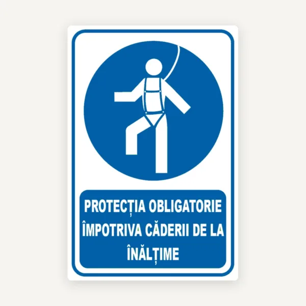 Indicator protectia obligatorie impotriva caderii de la inaltime