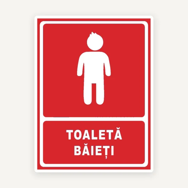 Indicator rosu pentru toaleta baieti