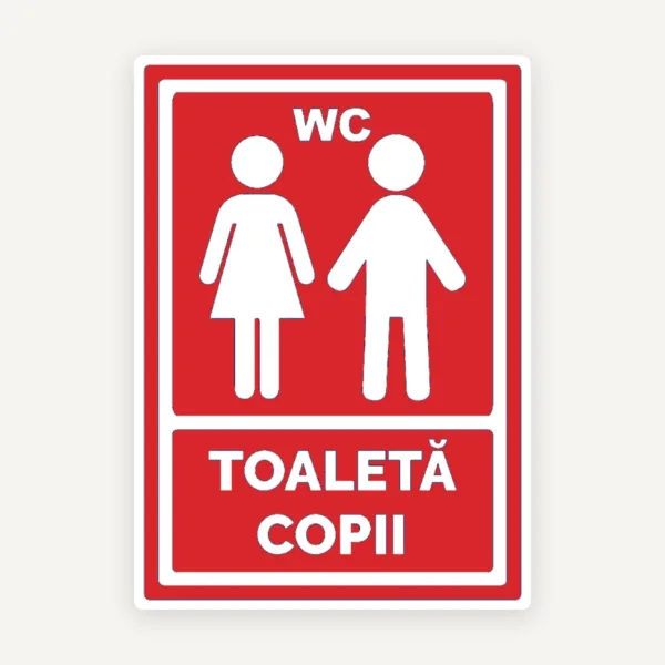 Indicator rosu pentru toaleta copii