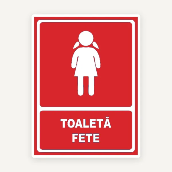 Indicator rosu pentru toaleta fete