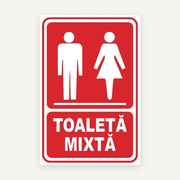 Indicator rosu  toaleta mixta