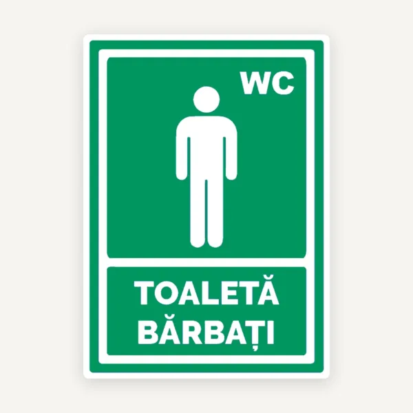 Indicator verde  pentru toaleta barbati