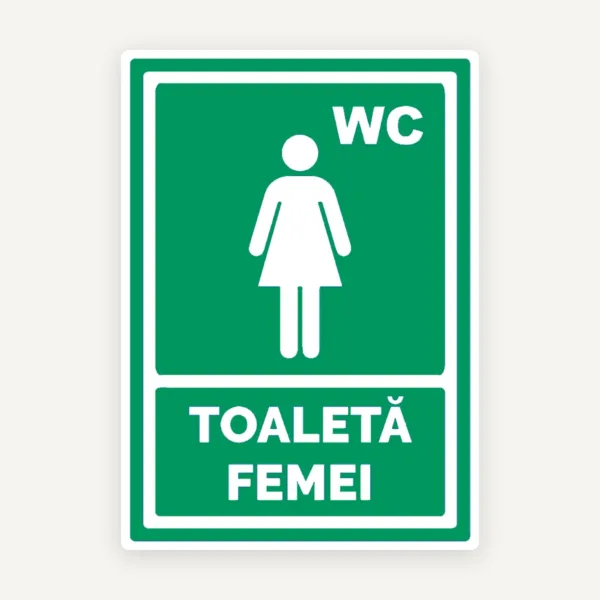 Indicator verde toaleta pentru femei