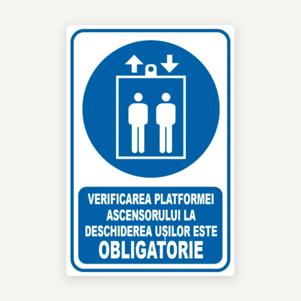 indicator verificarea platformei ascensorului la deschiderea usilor este obligatorie