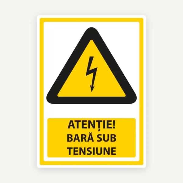 Indicator de Avertizare: Atenție Bară Sub Tensiune - Risc de Electrocutare