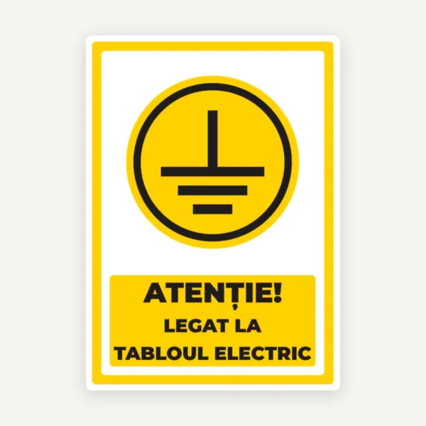 Indicator Atenție Tablou Electric - Semn de Avertizare pentru Siguranță