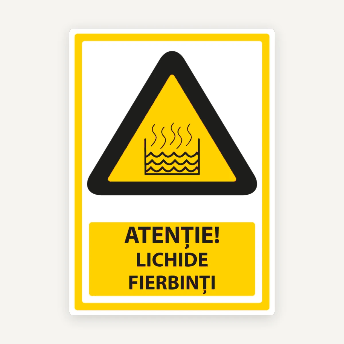 Indicator Atenție Lichide Fierbinți - Semnalizare Siguranță