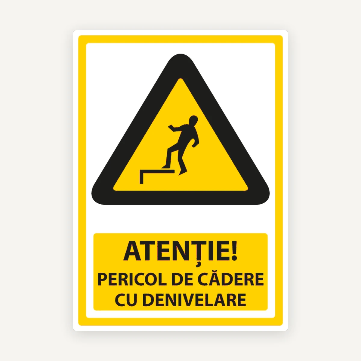 Indicator Atenție! Pericol de Cădere - Denivelare” | Semn de Siguranță