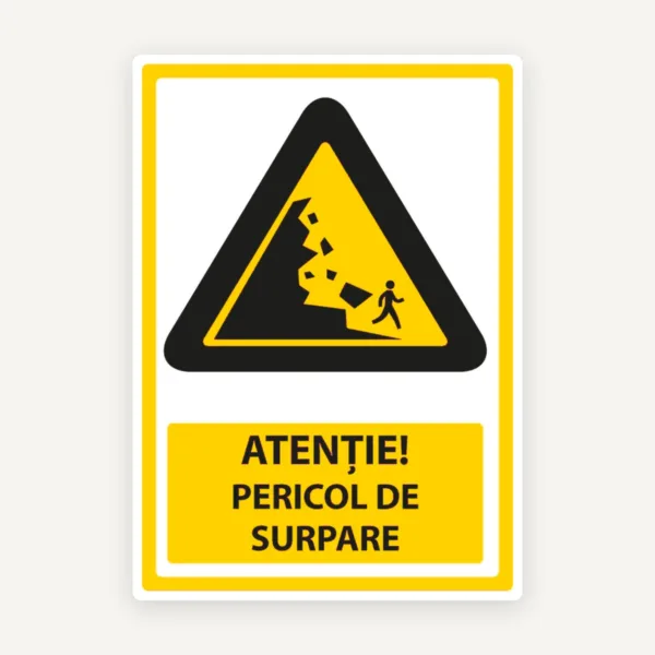 Indicator Atenție - Pericol de Surpare | Semnalizare pentru Zone Periculoase