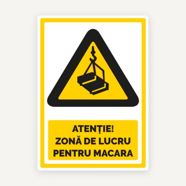 Indicator Atenție Zonă de Lucru Macara - Semnalizare și Siguranță pentru Șantiere