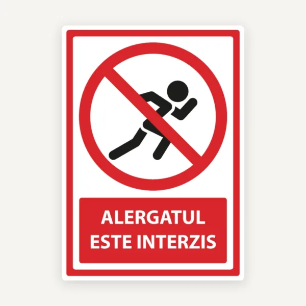 Indicator Alergatul este Interzis” - Semn Informativ pentru Spații Publice și Private