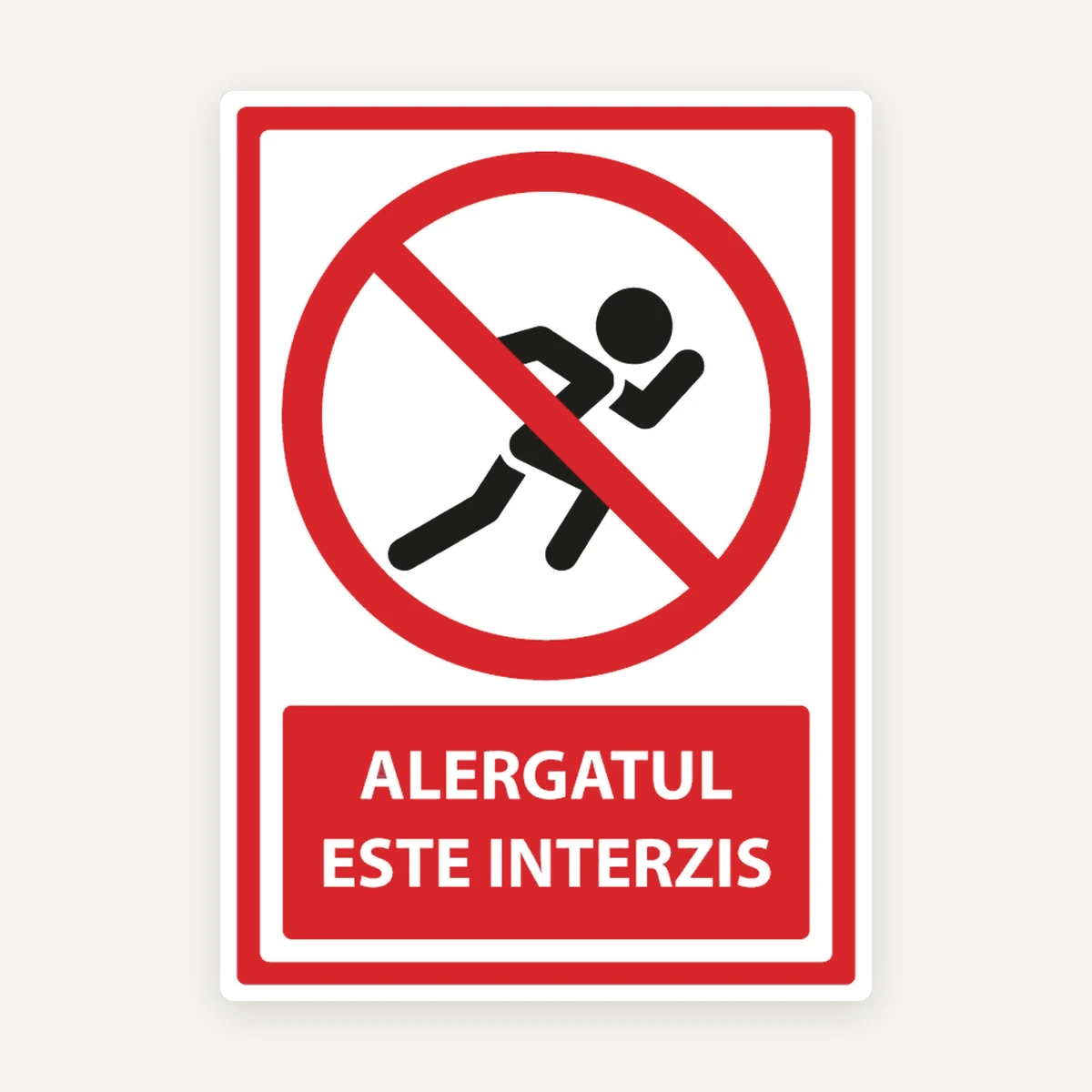 Indicator Alergatul este Interzis” - Semn Informativ pentru Spații Publice și Private