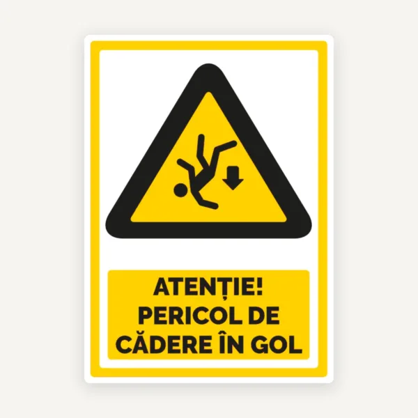 Indicator de securitate pentru pericol de cadere in gol