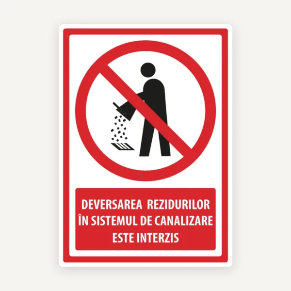 Indicator deversarea reziduurilor in sistemul de canalizare este interzis