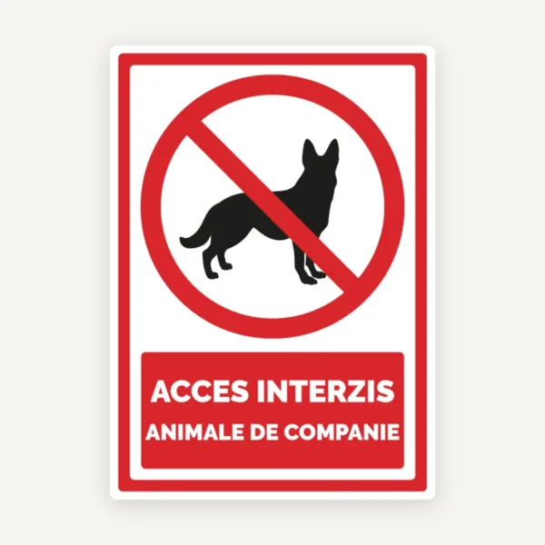 Indicator pentru acces interzis animale de companie