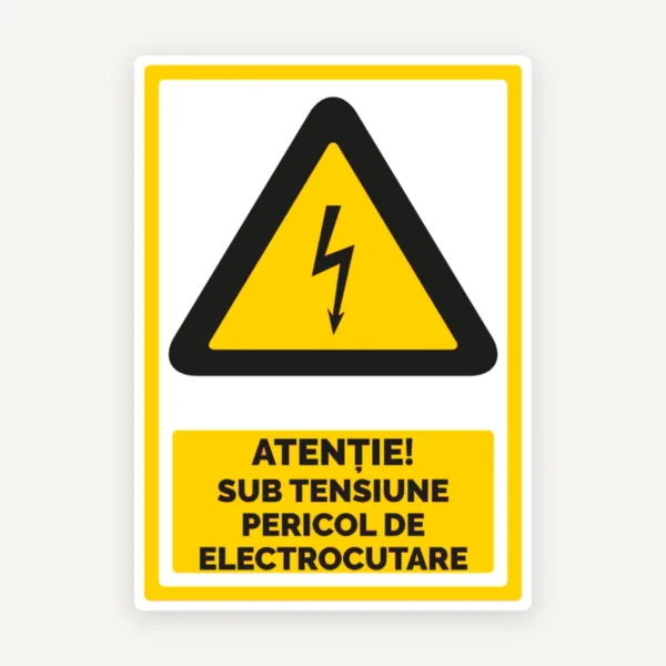 Indicator pentru atentie sub tensiune pericol de electrocutare
