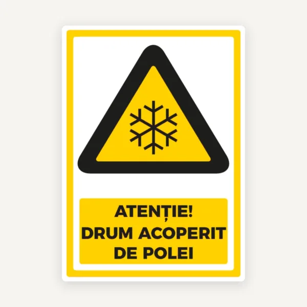 Indicator pentru  drum acoperit de polei
