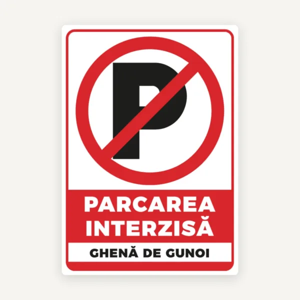 Indicator pentru parcare interzisa ghena de gunoi