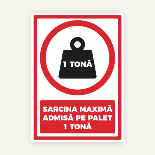 Indicator pentru sarcina maxima pe palet 1 tona