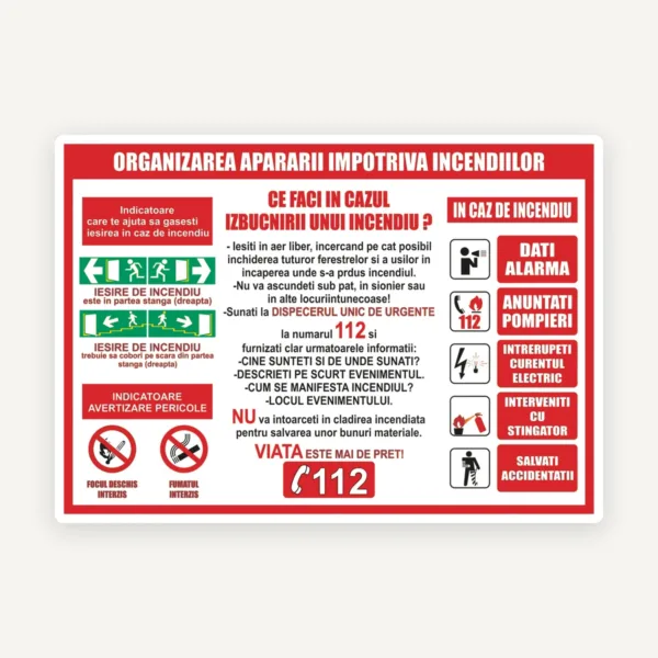Panou pentru organizarea apararii impotriva incendiilor