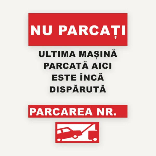 Indicator pentru parcare cu numar