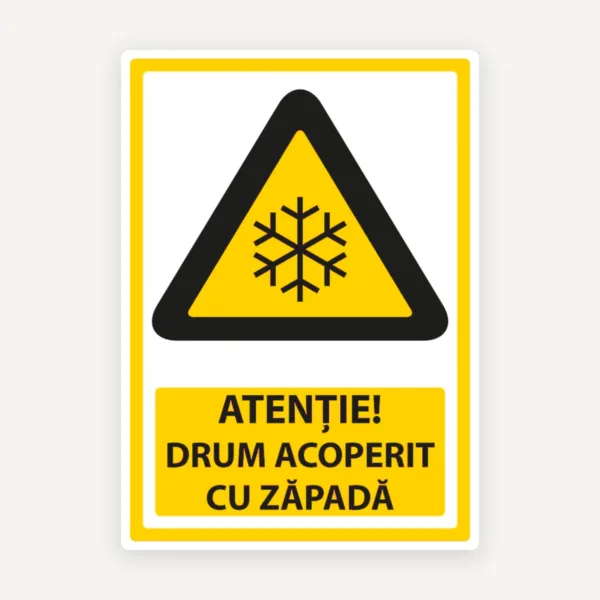 Semn pentru drum acoperit cu zapada