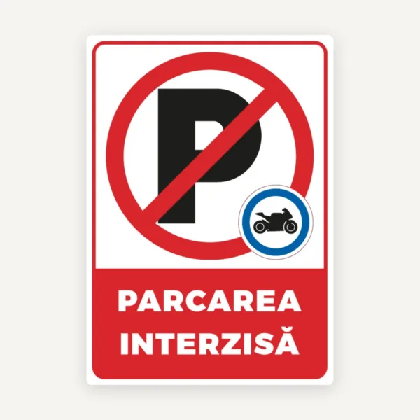 Semn pentru parcarea interzisa cu exceptia motocicletelor