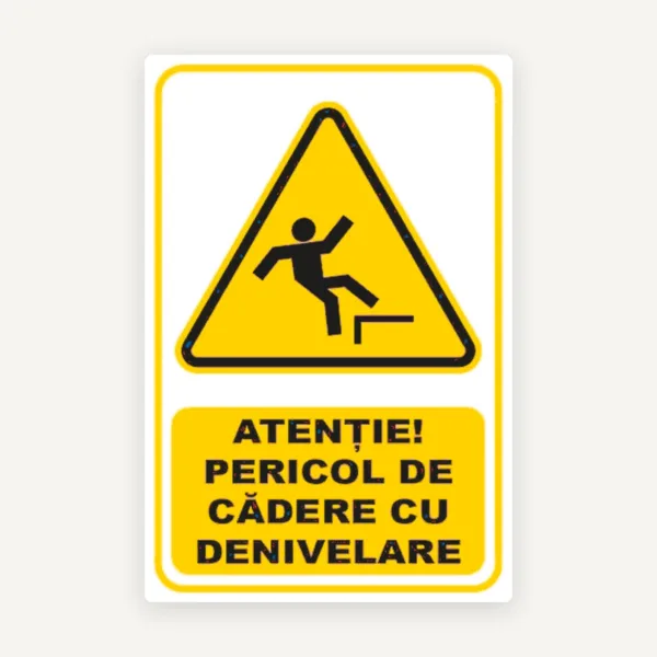 Semn pentru pericol de cadere cu denivelare