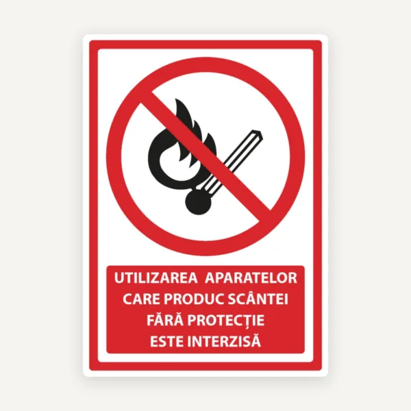 Semn pentru utilizarea aparatelor care produc scantei