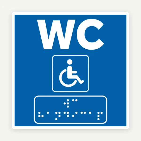 Semne Braille pentru WC persoane cu handicap - gama completă de plăcuțe tactile pentru toalete accesibile