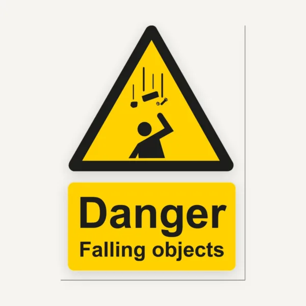 Sign danger falling objects