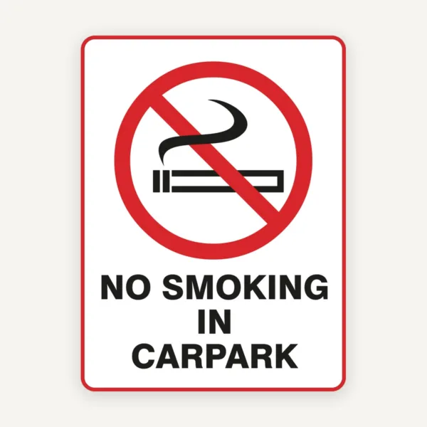 Sign no smoking in car park