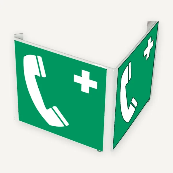 Semn cu două fete pentru telefon de salvare