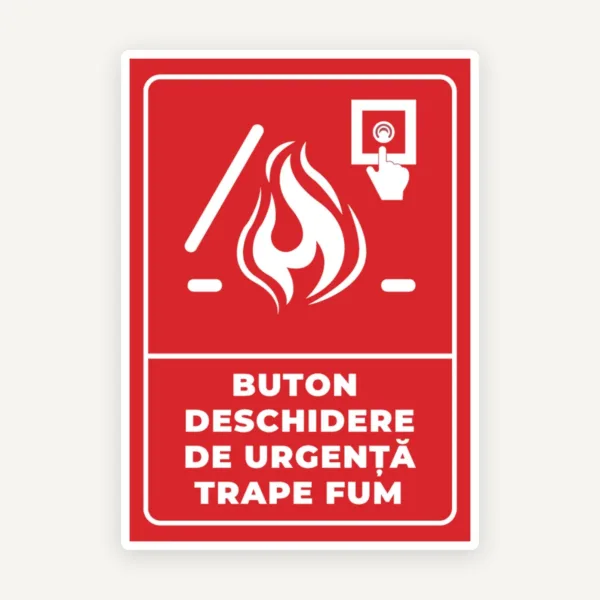 Semn de buton deschidere de urgenta trapa pentru fum